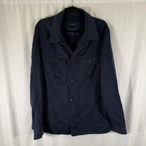 Joseph Abbound Twill Jacket Men's Med Blue Button Up Modern Fit Linen Collared - Picture 1 of 12
